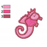 Seahorse Cartoon Embroidery Design